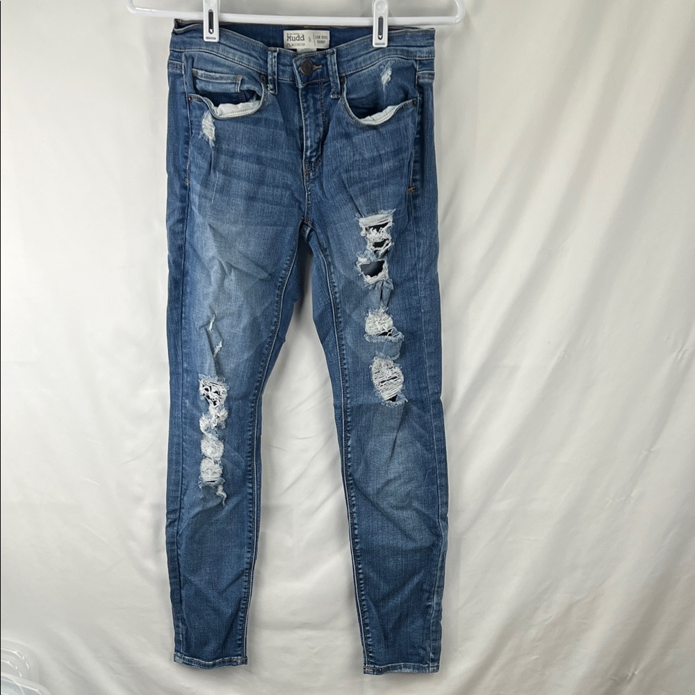 Mudd - Women’s Jeans - Size 5 - Low Rise Skinny - Distressed - Medium Blue